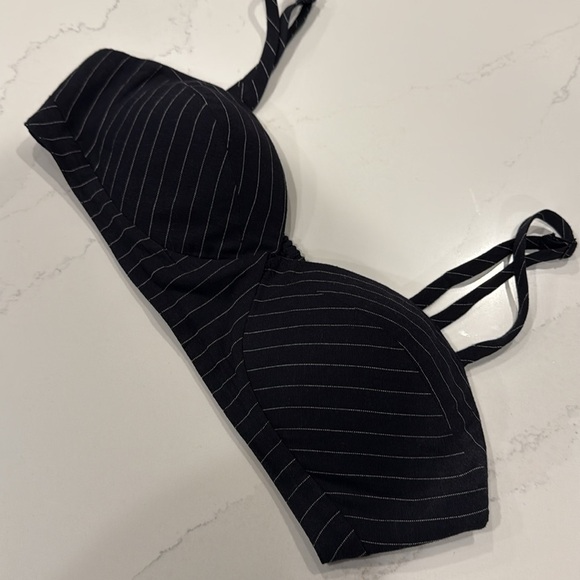 Favorite Daughter | The Ex-Boyfriend Bra Black Pinstripe | Size XS - Picture 4 of 8